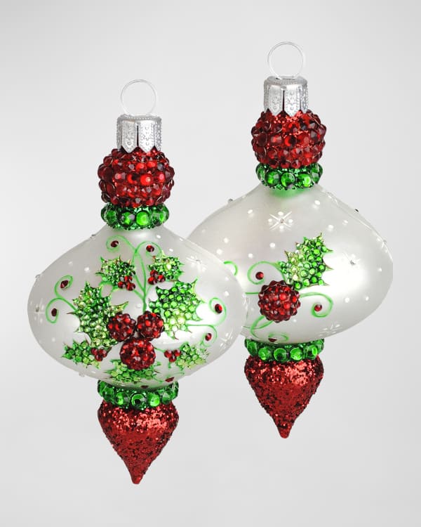 Neiman Marcus Figural Christmas Tree Wine Glasses, Set of 2