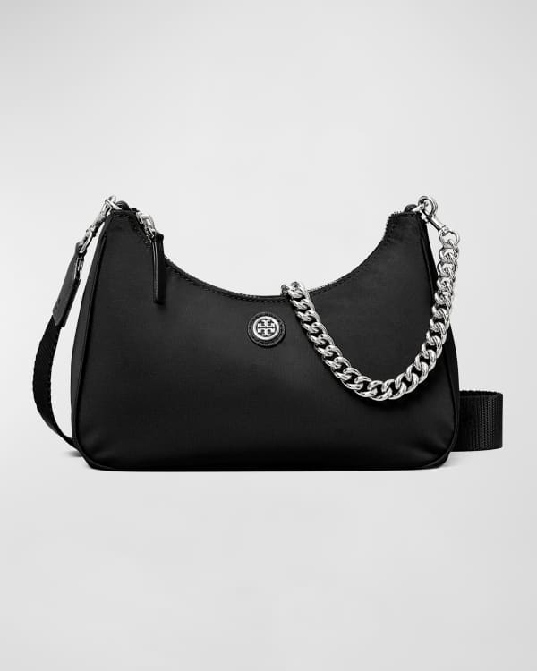 Tory Burch Serif T Leather Saddle Bag Ivory Neiman Marcus
