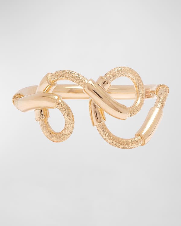 BEA BONGIASCA Marquise Cut Vine Hoop Earrings in Green