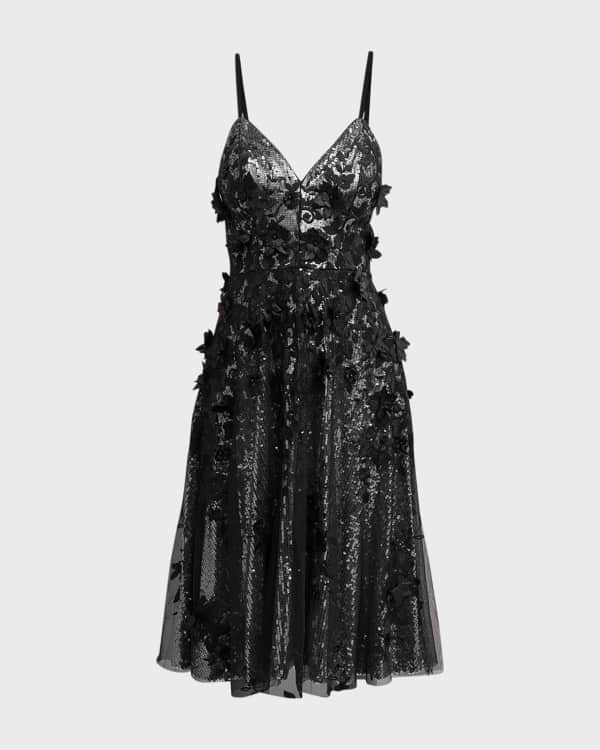 Dress the Population Black Label Courtney Sequin Fit-&-Flare Midi Dress ...