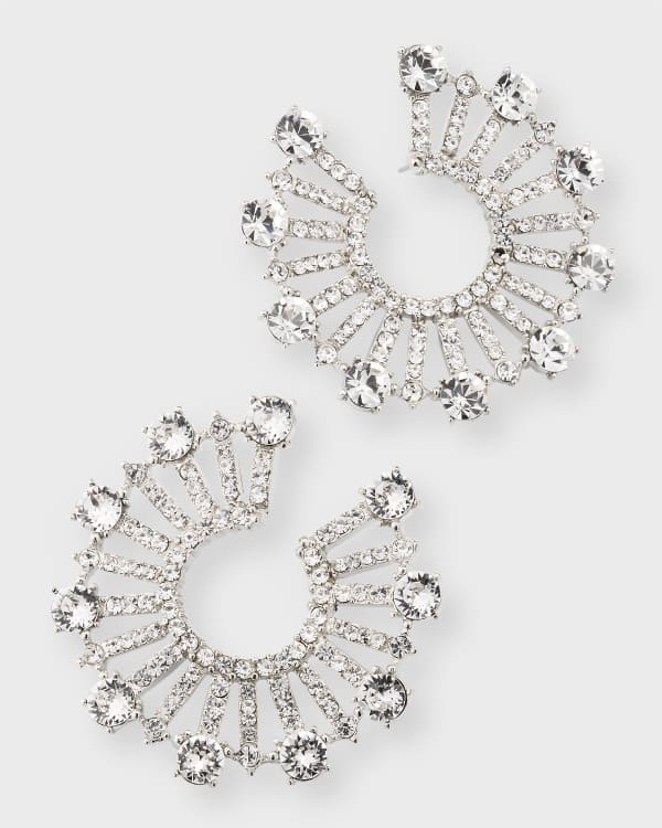 Oscar de la Renta Bold Beaded Cluster Clip On Earrings Neiman Marcus