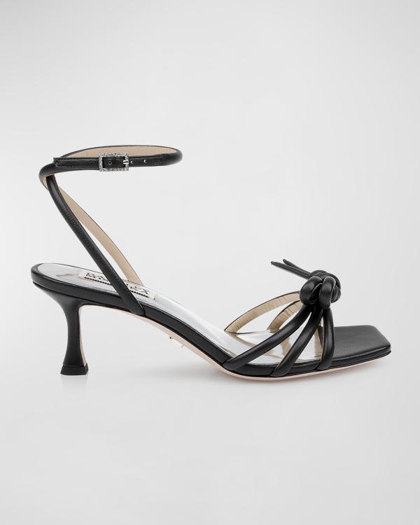 Badgley Mischka Women's Candace Flat Sandal - Ankle Strap With Crystal Embellishments, Satin Upper
