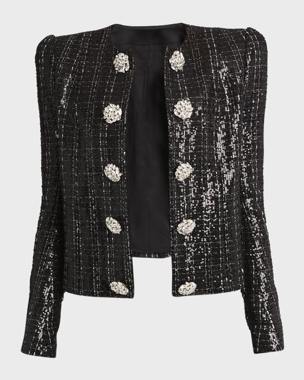Alice olivia tweed jacket discount
