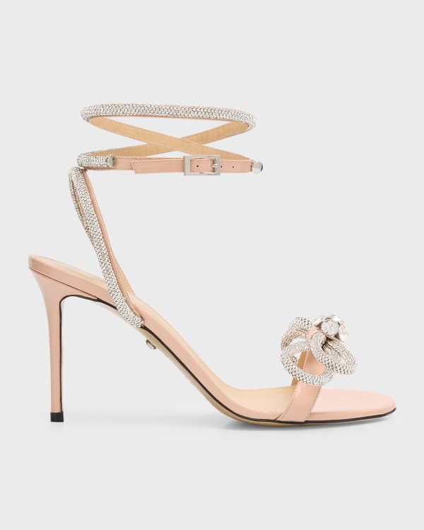 Miu Miu Metallic Crystal Ankle-Strap Sandals | Neiman Marcus