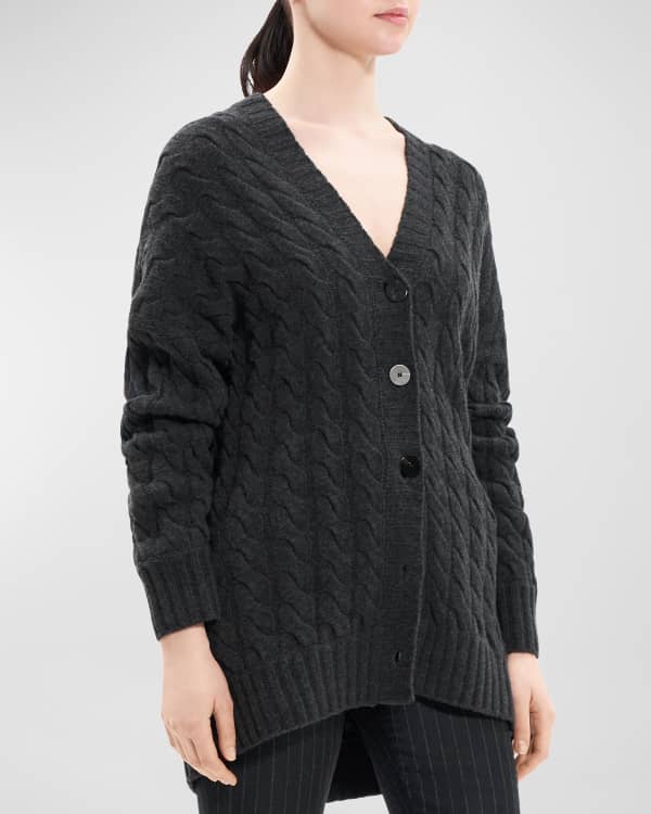 Vince Draped Chevron Knit Cardigan Black, $299, Last Call by Neiman Marcus