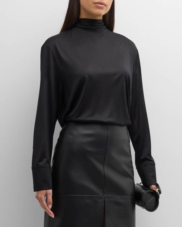 Vince Button Cuff Turtleneck Sweater Neiman Marcus