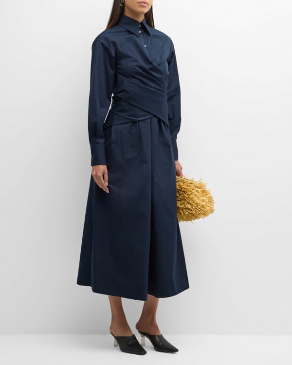 Vince band collar silk shirt cheap dress