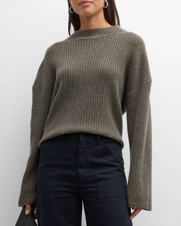 Vince Aran-Knit Mock-Neck Raglan Sweater | Neiman Marcus