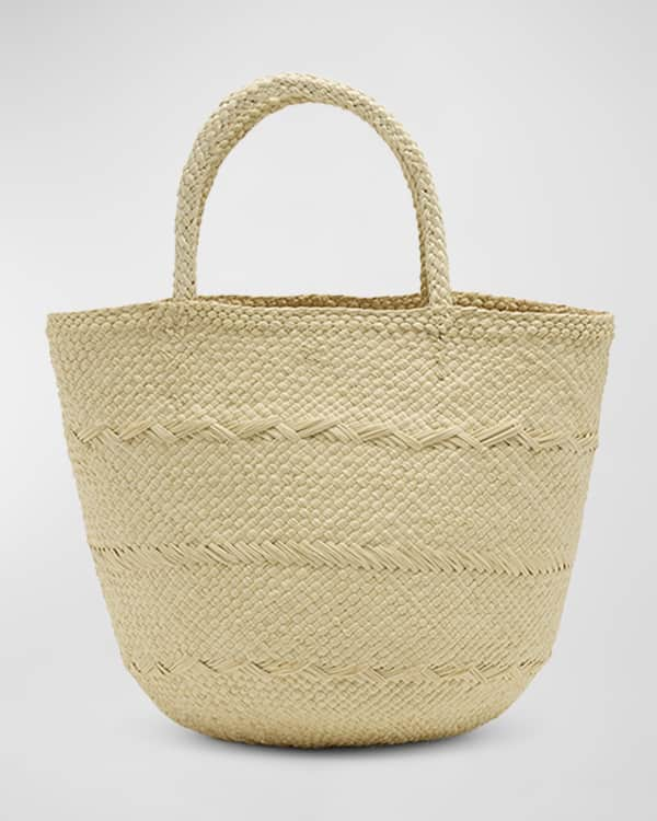 Carlotta Straw Tote w/Ivory Satin Bow