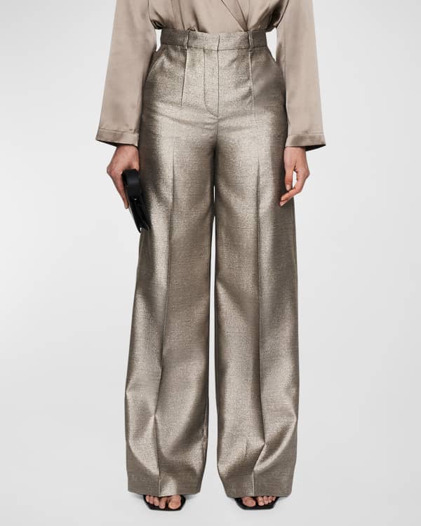 L'Agence Gavin Wide-Leg Silk Pants | Neiman Marcus