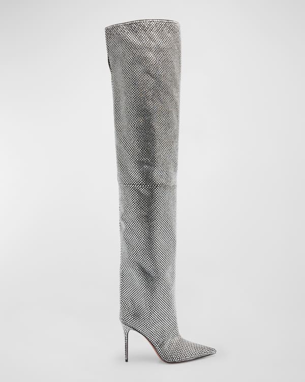Alexander McQueen Patent Over The Knee Platform Boots Neiman Marcus