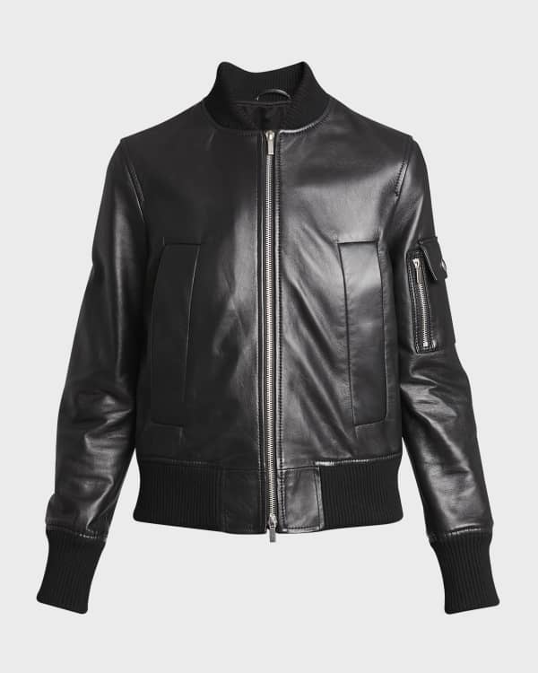 Rebecca Taylor Puff Sleeve Leather Biker Jacket Neiman Marcus
