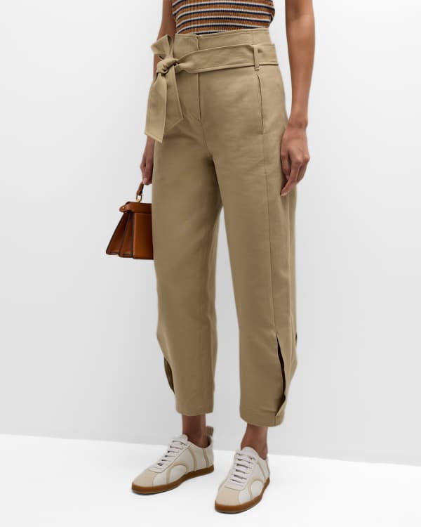 Stretch-Twill Cropped Sailor Pants