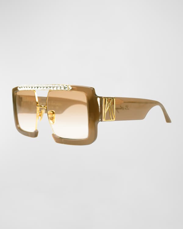 Anna Karin Karlsson Strawberry Moon Acetate Square Sunglasses in Natural