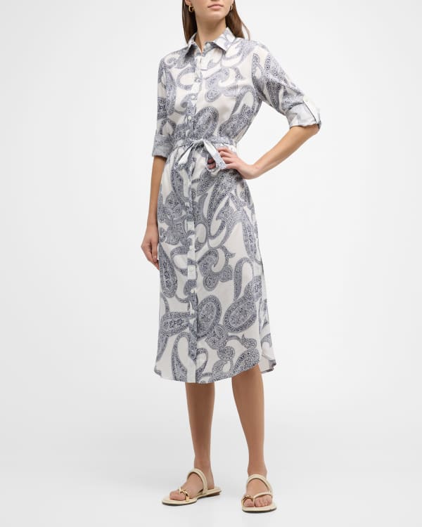Finley Miller Puff Sleeve Button Down Dress Neiman Marcus