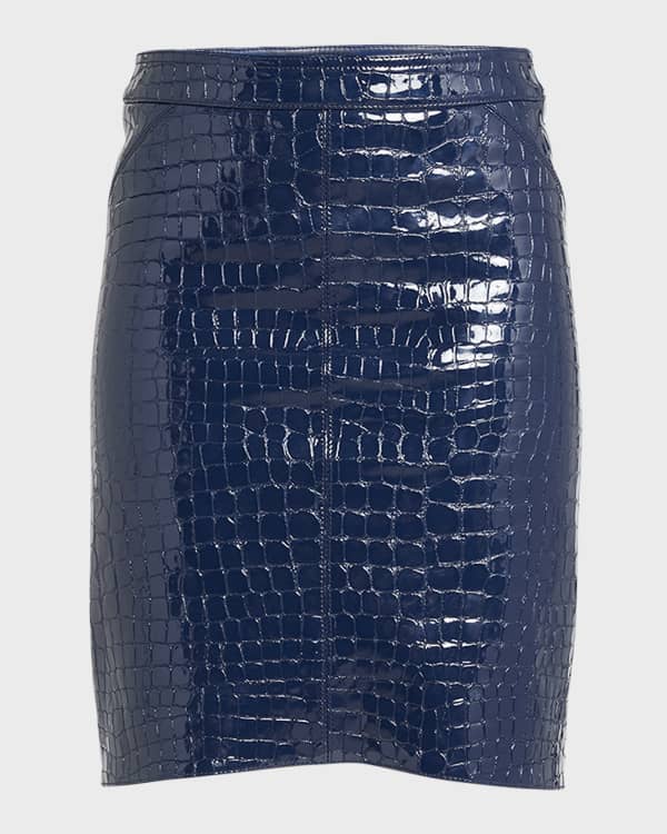 Marni Black Slit Leather Maxi Skirt