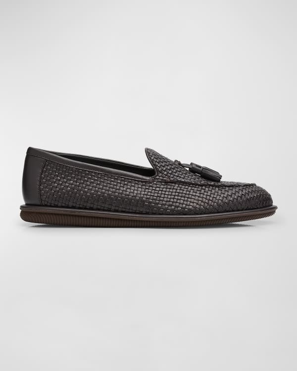 Giorgio Armani Men s Textured Leather Loafers Neiman Marcus