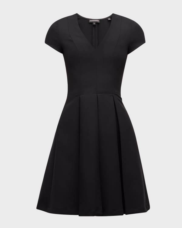 a line dress midi length Cape detail sleeve A-line midi length patterned jacquard dress main image 0