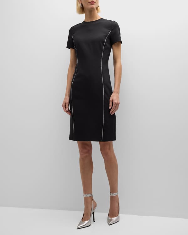 Spanx - Leather-Like Short Fitted Combo Dress