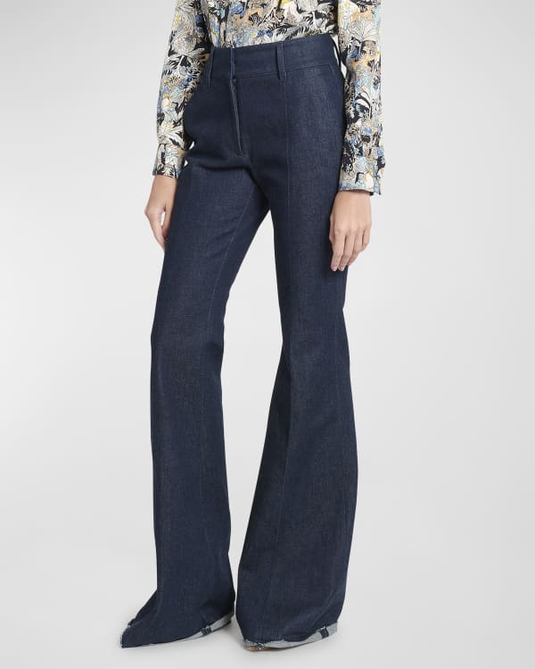 Khaite benny crop flare jeans top