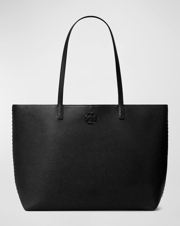 Tory Burch Robinson Small Leather Tote In Black