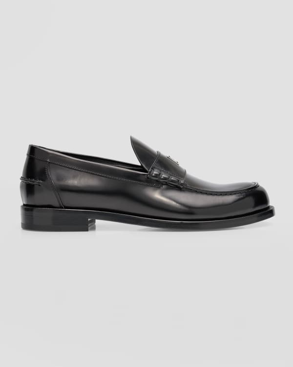 Loewe Men's Croc-Embossed Fold-Down Penny Loafers | Neiman Marcus
