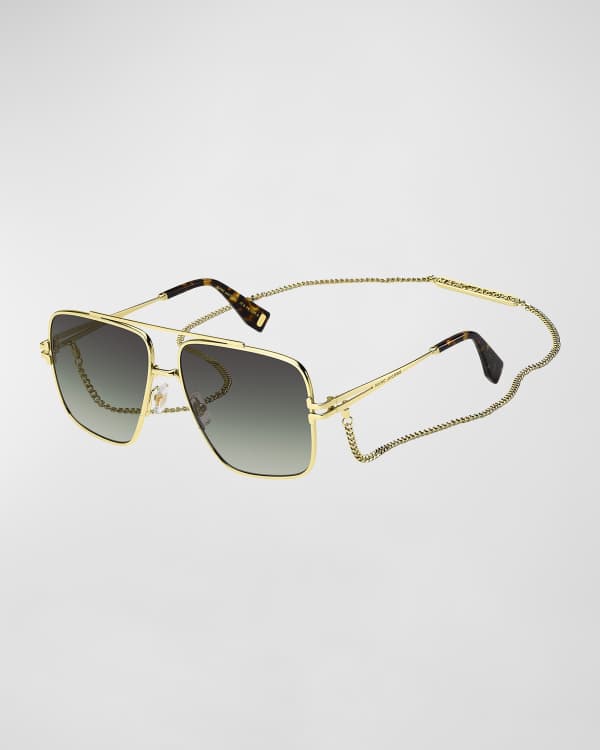Marc jacobs aviator sunglasses gold trim store