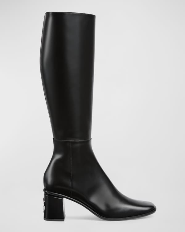 Khaite Derby Leather Knee Riding Boots | Neiman Marcus