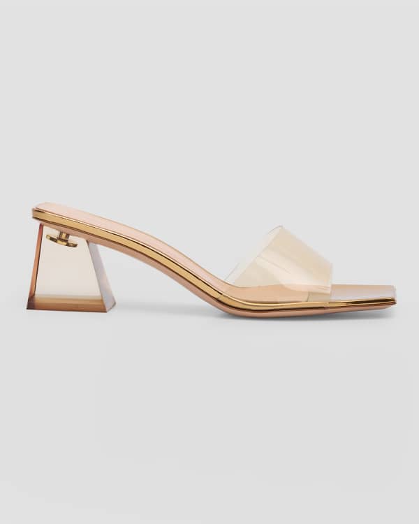 Jil Sander Napa Architectural-Heel Mule Sandals | Neiman Marcus