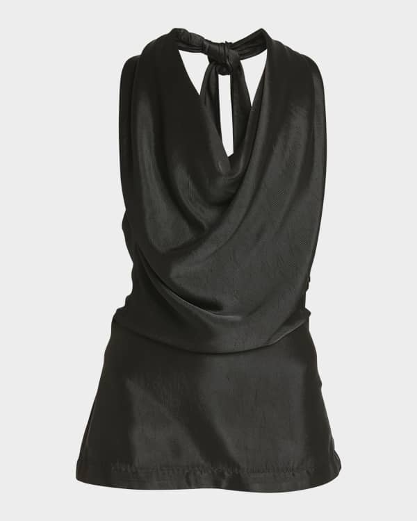 Dries Van Noten Cussia Abstract-Print Wrap Scarf Halter Top Dries Van Noten Cussia Abstract-Print Wrap Scarf Halter Top