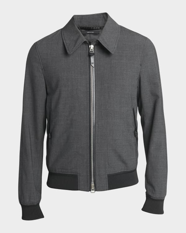 TOM FORD Men's Cashmere-Suede Full-Zip Blouson Jacket TOM FORD Men's Cashmere-Suede Full-Zip Blouson Jacket
