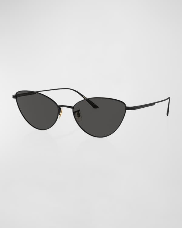 Le Specs Luxe Nero Angled Metal Cat Eye Sunglasses Neiman Marcus
