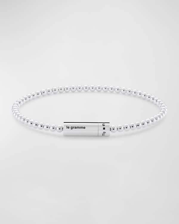Le Gramme Men's Polished and Brushed Two-Tone Beaded Bracelet