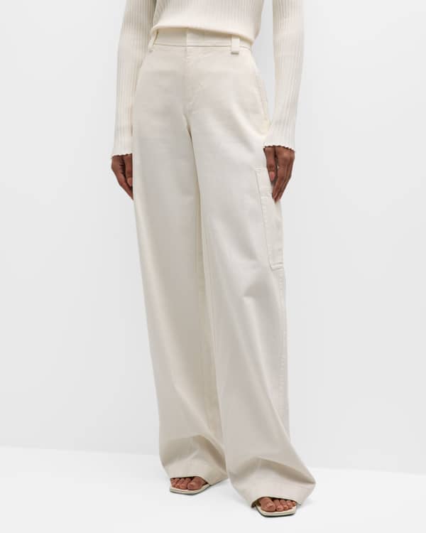 Polo Ralph Lauren Wide-Leg Hemp Pants | Neiman Marcus