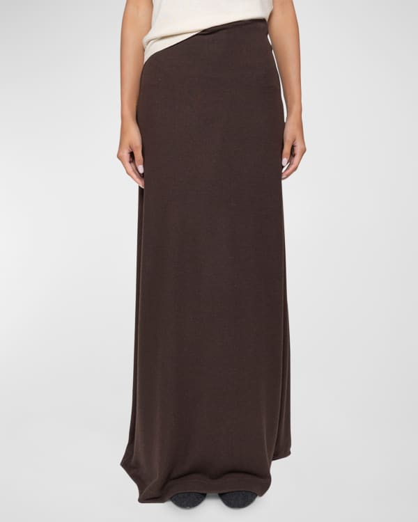 Cotton drawstring maxi skirt sales