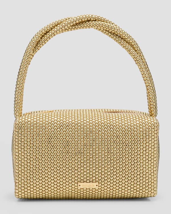 Tory Burch Kira Mini Woven Leather Top-Handle Bag | Neiman Marcus