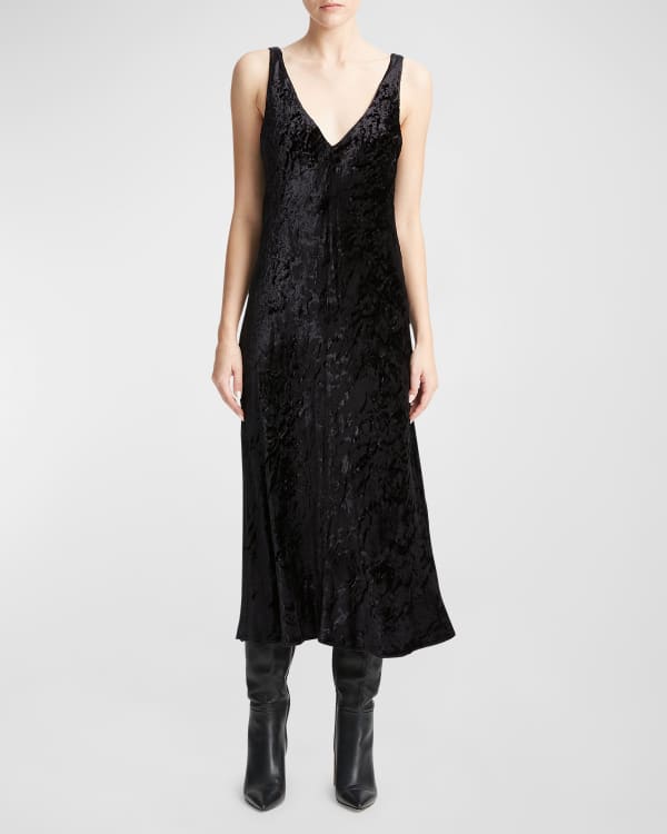 Vince draped silk panel midi best sale dress