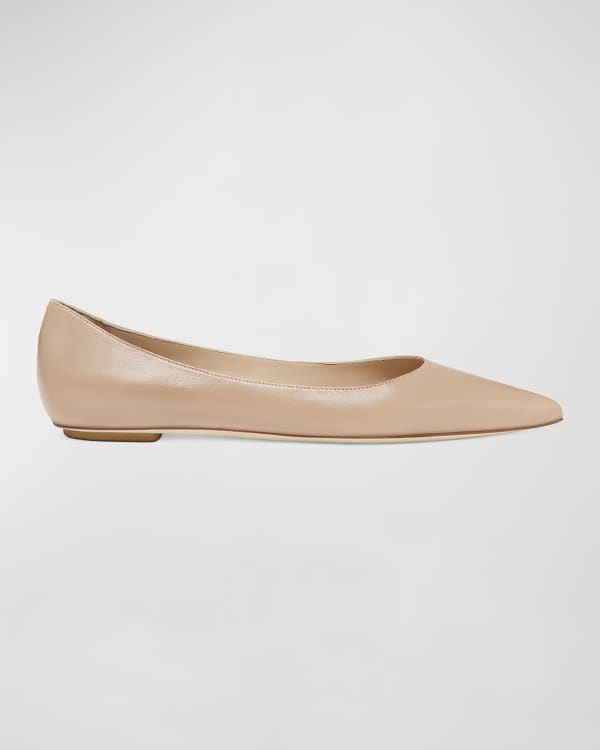 Stuart Weitzman Metallic Bow Ballerina Flats Neiman Marcus