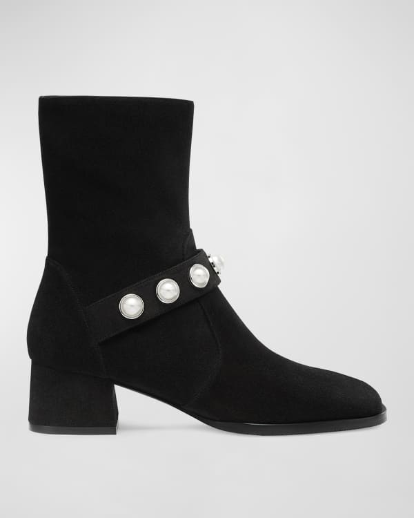 Aquatalia Luzio Suede Block-Heel Ankle Boots | Neiman Marcus
