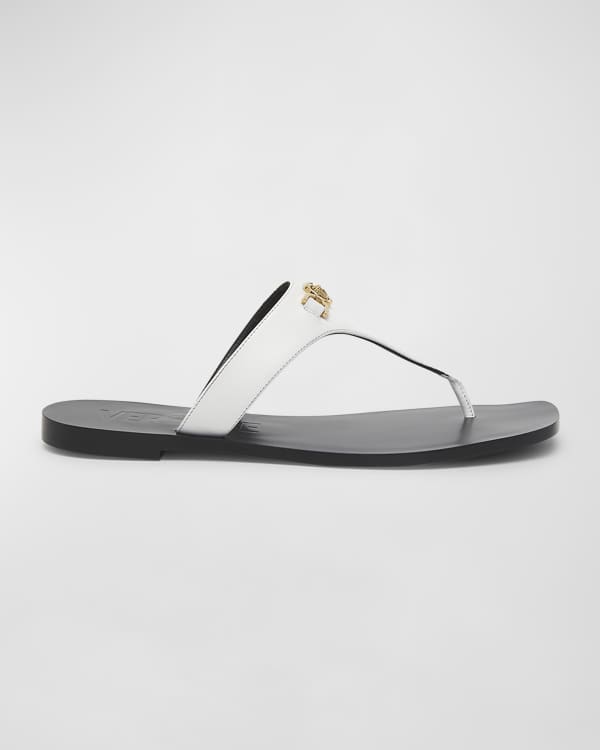 Versace La Medusa Flat Slide Sandals | Neiman Marcus