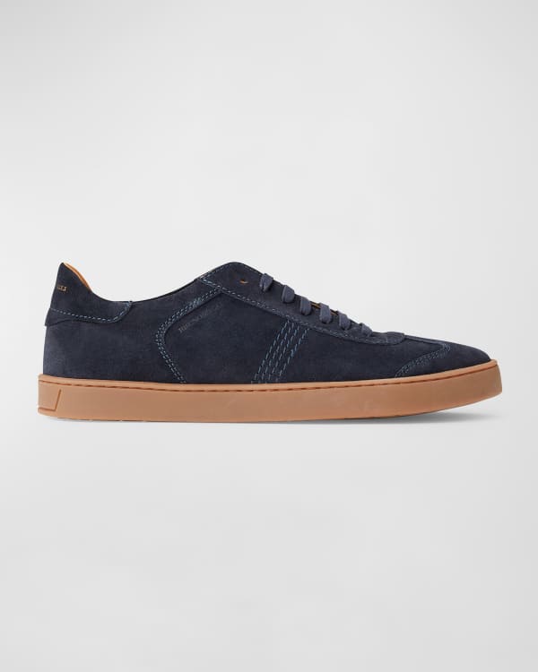 Santoni Men's Durbin Suede Cap-Toe Sneakers | Neiman Marcus