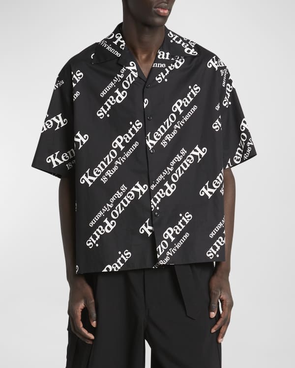 Versace Men's 70s Logo Silk Sport Shirt | Neiman Marcus