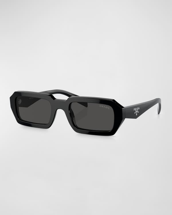 Prada Multicolor Rectangle Acetate Sunglasses | Neiman Marcus