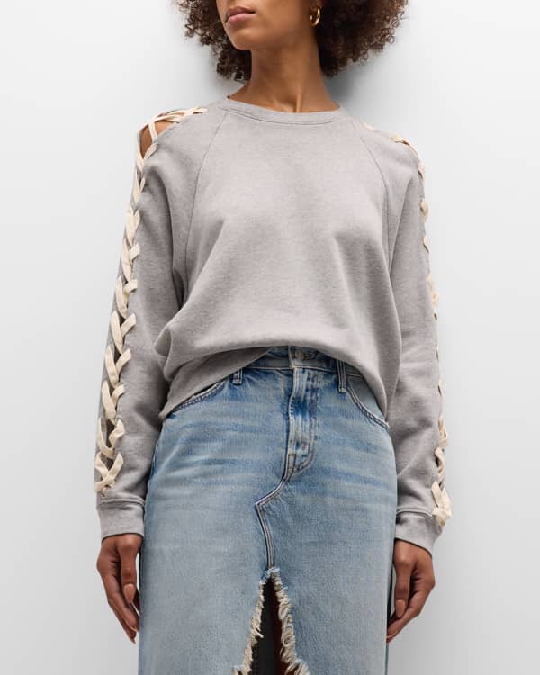 Side lace up sweatshirt store