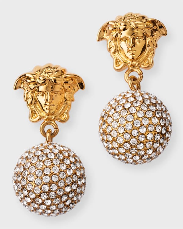 Versace Greca and Medusa Drop Earrings Neiman Marcus