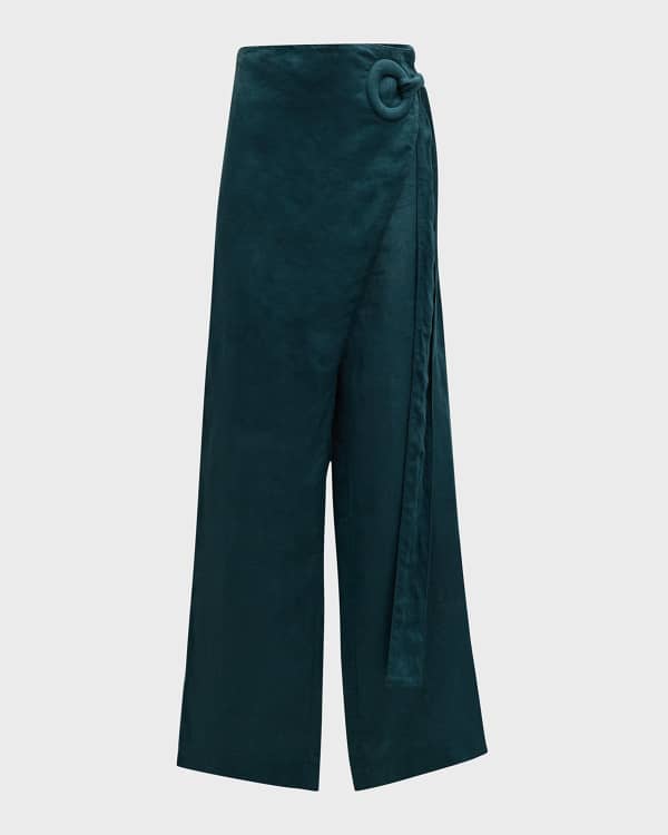 Wide Leg Linen Blend Pants