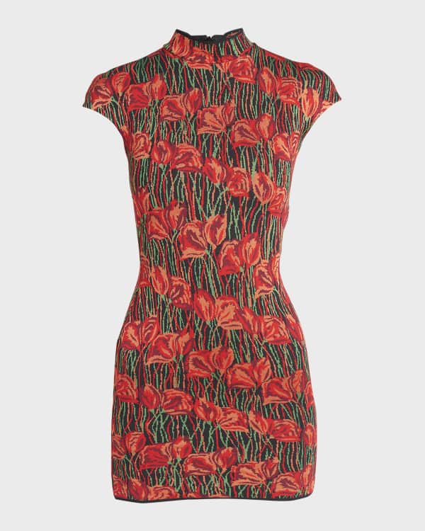 Isabel Marant Andor Floral Ruched Seam Mini Dress Neiman Marcus
