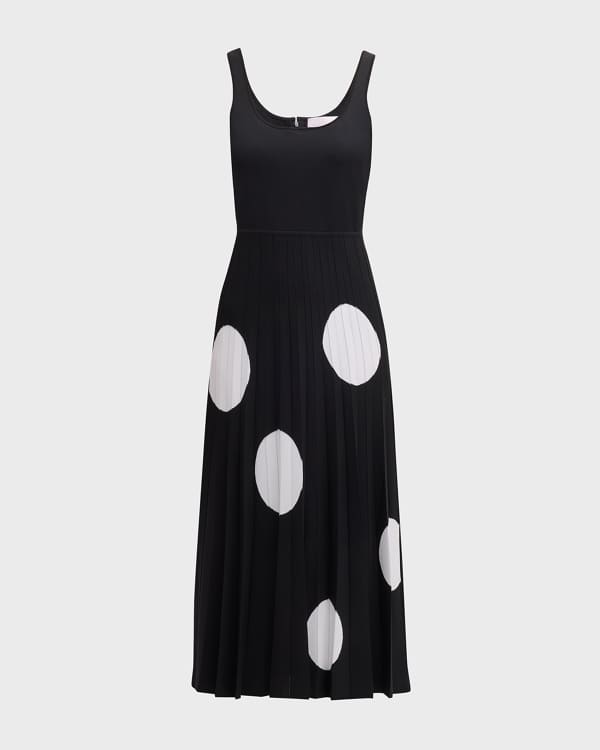Carolina Herrera Thin Strap Aline Midi Dress W Twist Bow Dtl