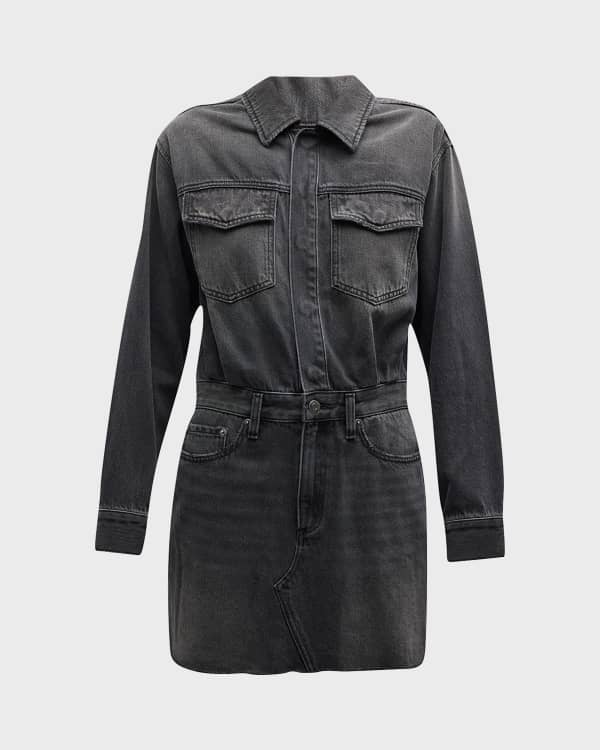 MICHAEL Michael Kors Long Sleeve Denim Dress w Belt Neiman Marcus