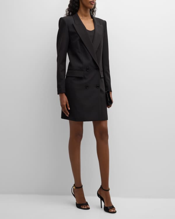 Good American Luxe Suiting Collared Sleeveless Mini Blazer Dress